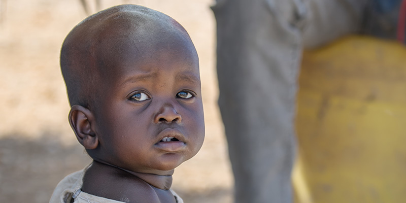 A child in Kenya undergoes a health check